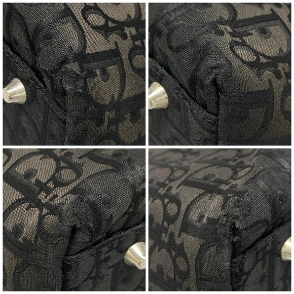 Auth DIOR/ChristianDior Flower,Trotter - Black Jacquard Leather Tote Bag - Picture 16 of 16